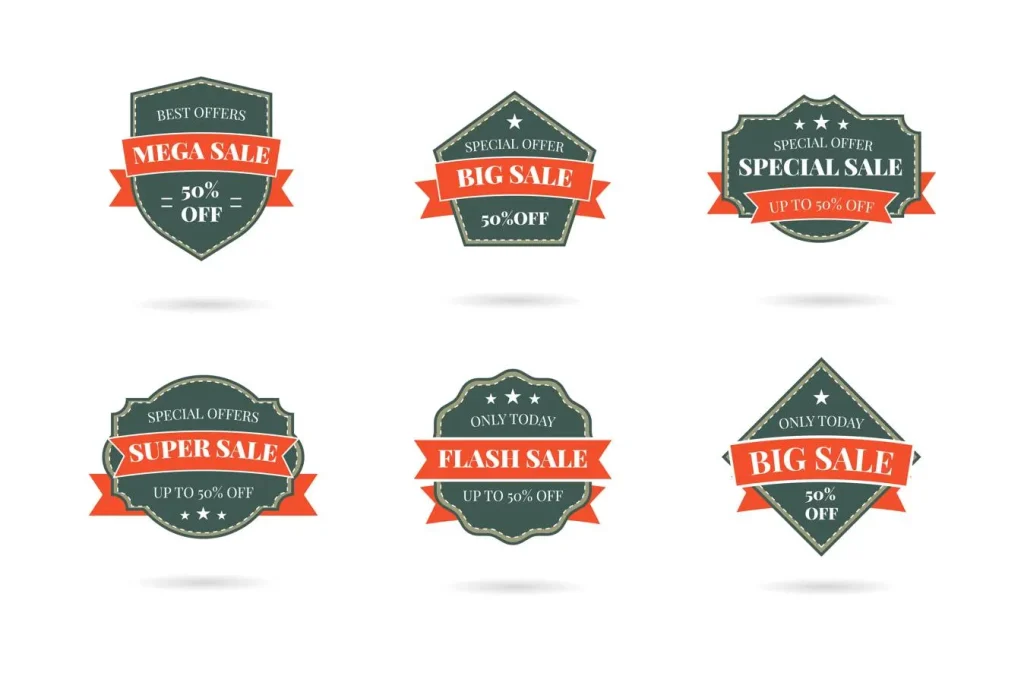 Promotional sale badge designs for marketing campaigns