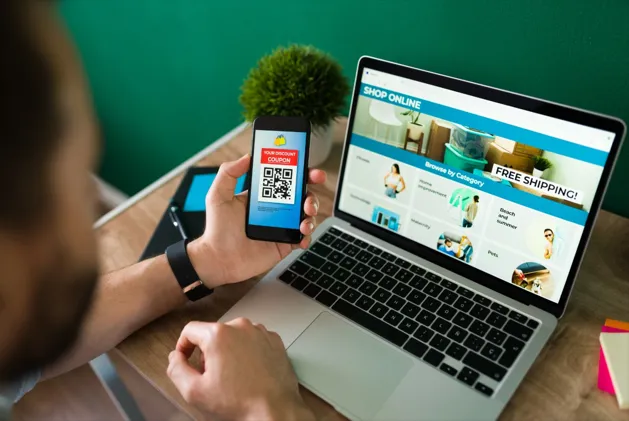 Online shopping with QR code payment system